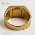 Inel bărbătesc Royal din aur galben, decorat cu email colorat și pietre zirconiu