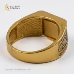 Inel bărbătesc Royal din aur galben, decorat cu email colorat și pietre zirconiu