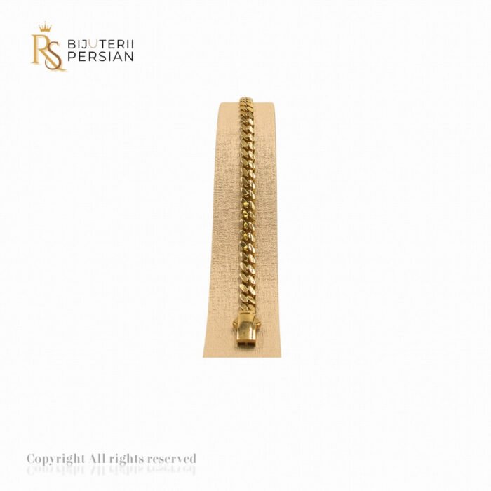 Brățara Cuban Clasică din aur galben cu design simplu și elegant