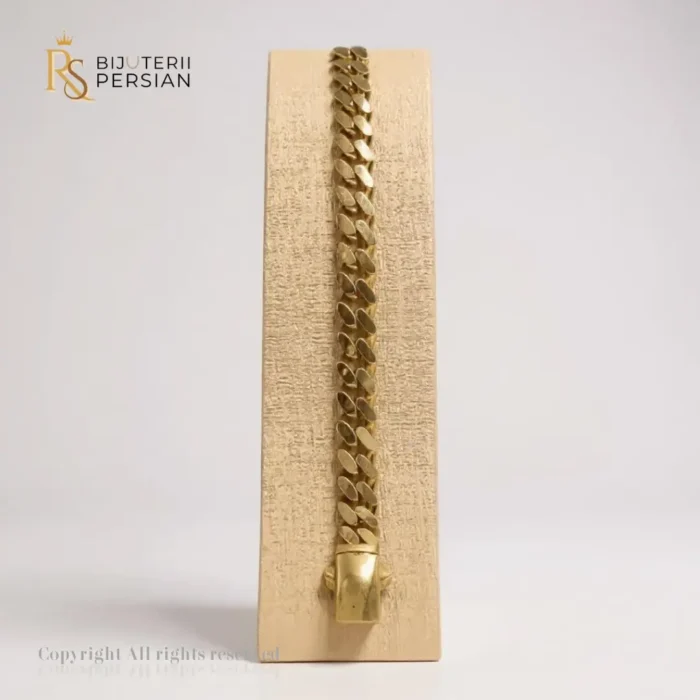 Brățara Cuban Clasică din aur galben cu design simplu și elegant