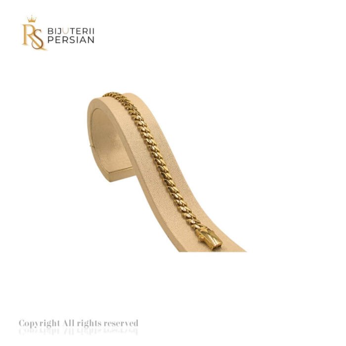 Brățara Cuban Clasică din aur galben cu design simplu și elegant