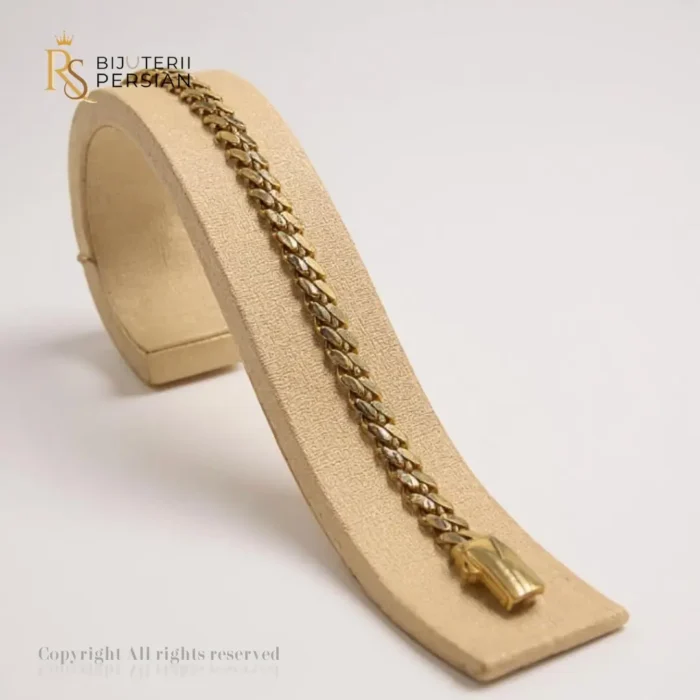 Brățara Cuban Clasică din aur galben cu design simplu și elegant