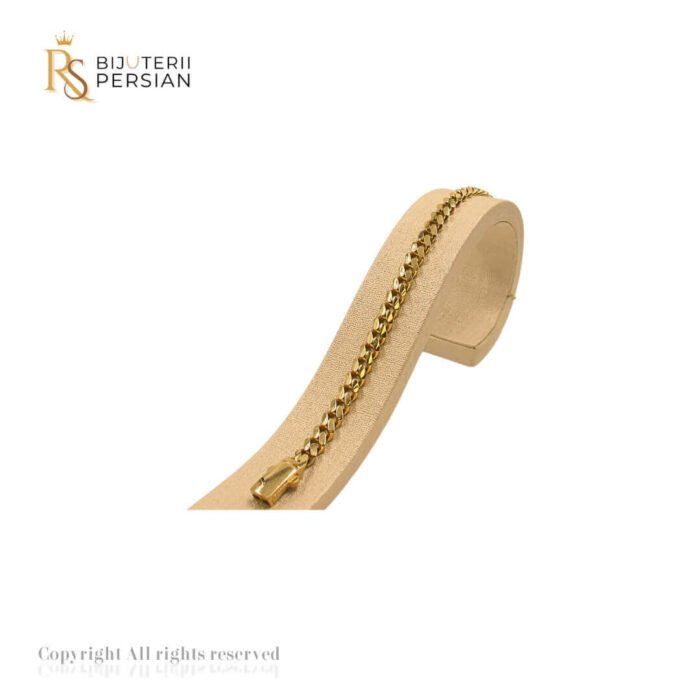 Brățara Cuban Clasică din aur galben cu design simplu și elegant