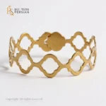 Brățara Elegantă Fixă din aur galben cu design artistic