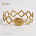 Brățara Elegantă Fixă din aur galben cu design artistic