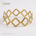 Brățara Elegantă Fixă din aur galben cu design artistic