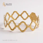 Brățara Elegantă Fixă din aur galben cu design artistic