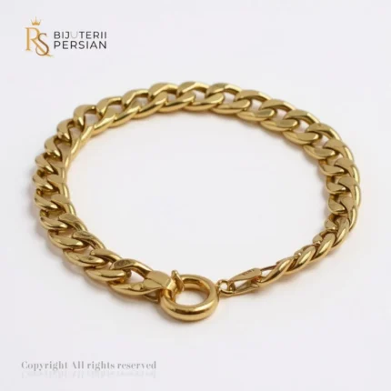 Brățara Fină Cubană din aur galben - bijuterie elegantă din aur 14k