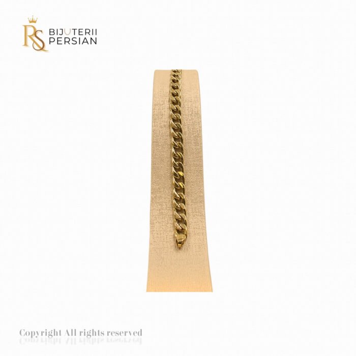 Brățara Fină Cubană din aur galben - bijuterie elegantă din aur 14k