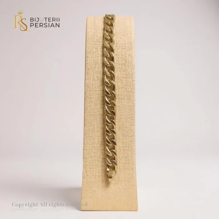 Brățara Fină Cubană din aur galben - bijuterie elegantă din aur 14k