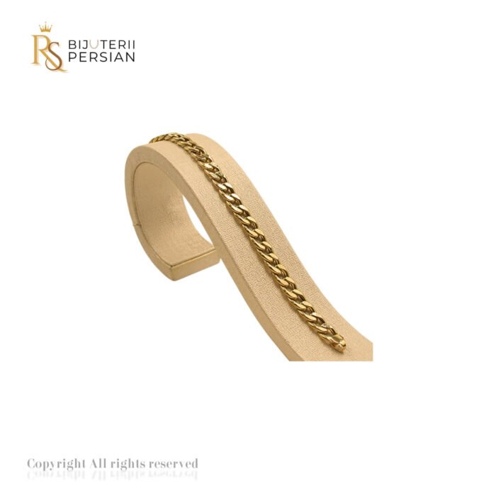 Brățara Fină Cubană din aur galben - bijuterie elegantă din aur 14k