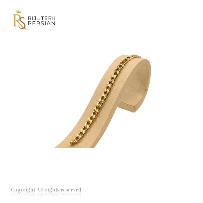 Brățara Fină Cubană din aur galben - bijuterie elegantă din aur 14k