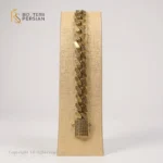 Brățara Elegantă Cuban din aur galben cu pietre zirconiu - imagine 2