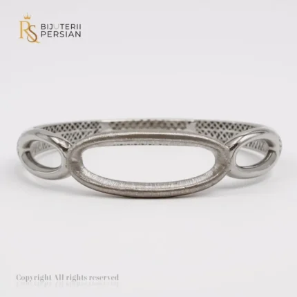 Brățara fixă modernă din aur alb, ideală pentru stiluri elegante