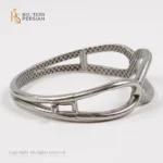 Brățara fixă modernă din aur alb, ideală pentru stiluri elegante