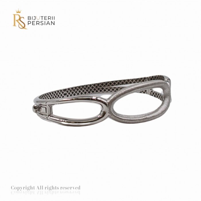 Brățara fixă modernă din aur alb, ideală pentru stiluri elegante