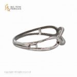 Brățara fixă modernă din aur alb, ideală pentru stiluri elegante