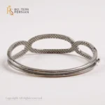 Brățara fixă modernă din aur alb, ideală pentru stiluri elegante