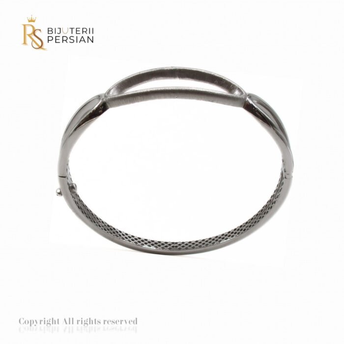 Brățara fixă modernă din aur alb, ideală pentru stiluri elegante