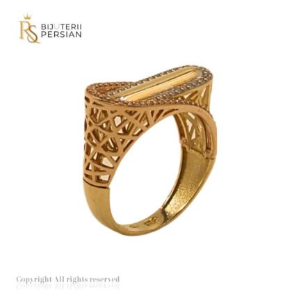 Inel Elegant Aurora din aur galben cu pietre zirconiu alb