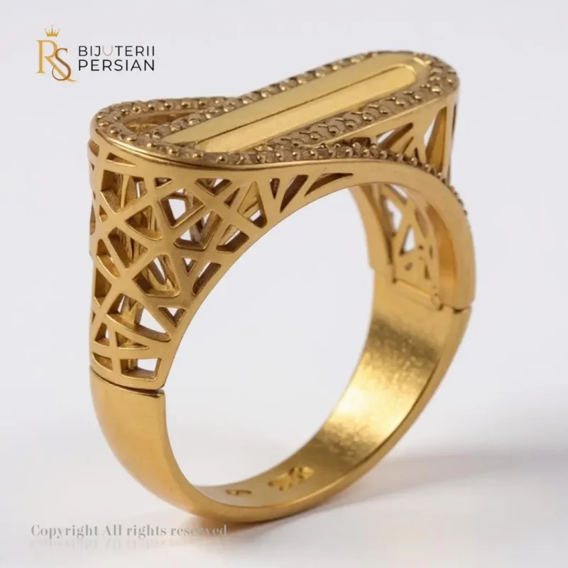 Inel Elegant Aurora din aur galben cu pietre zirconiu alb