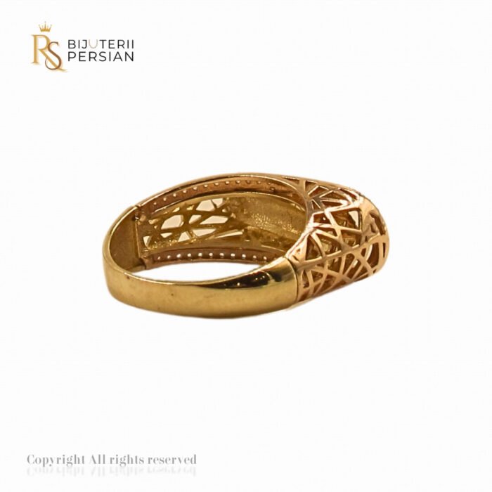 Inel Elegant Aurora din aur galben cu pietre zirconiu alb