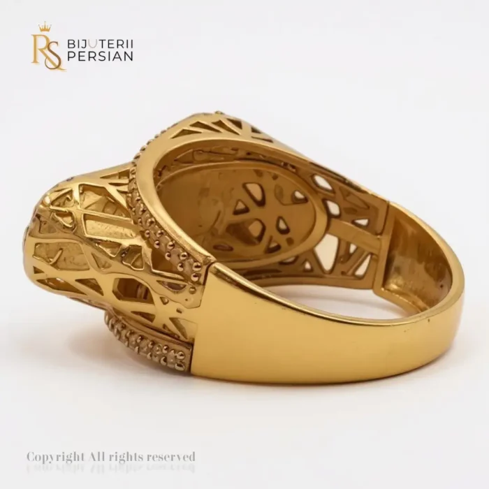 Inel Elegant Aurora din aur galben cu pietre zirconiu alb