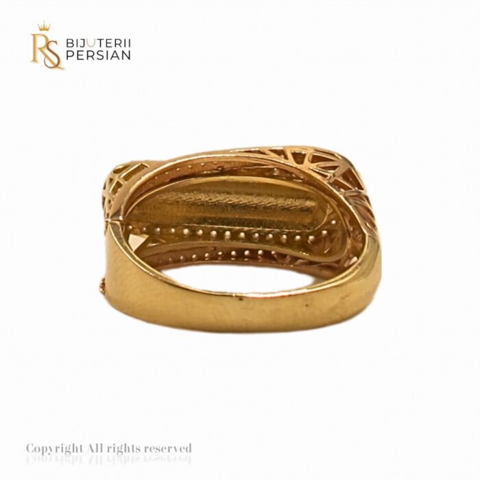 Inel Elegant Aurora din aur galben cu pietre zirconiu alb