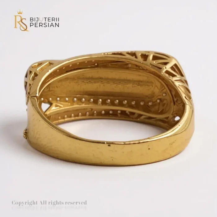 Inel Elegant Aurora din aur galben cu pietre zirconiu alb