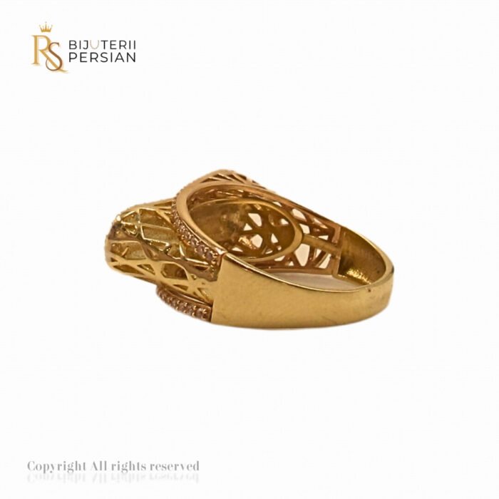 Inel Elegant Aurora din aur galben cu pietre zirconiu alb