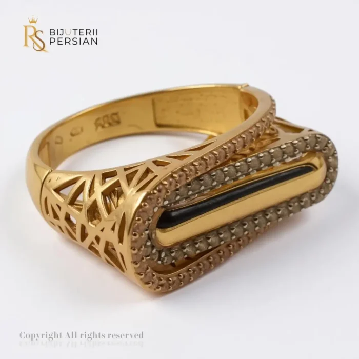 Inel Elegant Aurora din aur galben cu pietre zirconiu alb