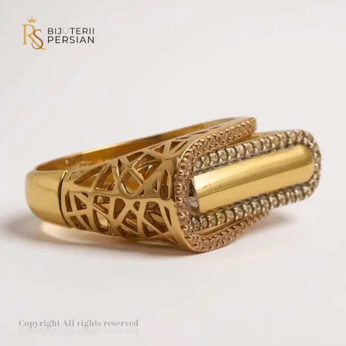 Inel Elegant Aurora din aur galben cu pietre zirconiu alb