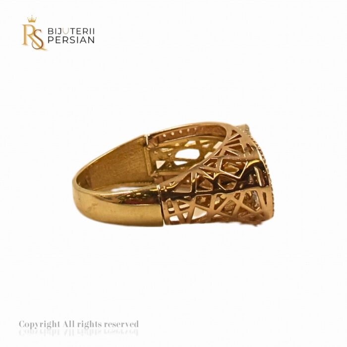 Inel Elegant Aurora din aur galben cu pietre zirconiu alb