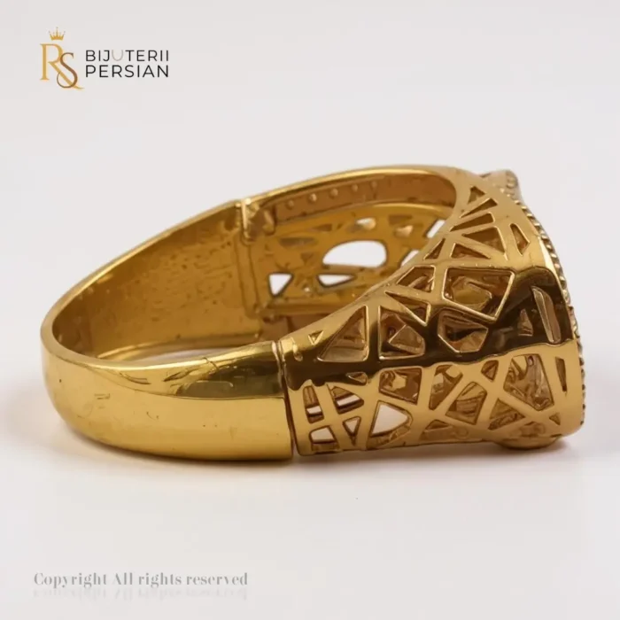 Inel Elegant Aurora din aur galben cu pietre zirconiu alb