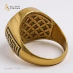 Inel bărbătesc Imperial din aur galben cu email negru și pietre zirconiu