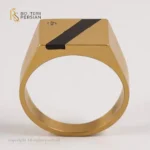 Inel bărbătesc Regal din aur galben cu email colorat și pietre zirconiu