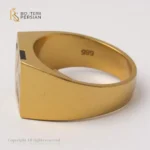 Inel bărbătesc Regal din aur galben cu email colorat și pietre zirconiu