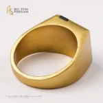 Inel bărbătesc Regal din aur galben cu email colorat și pietre zirconiu