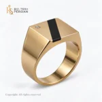 Inel bărbătesc Regal din aur galben cu email colorat și pietre zirconiu