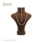 Set brățară și colier model răsucit din aur galben de 14K, design elegant