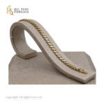 Brățară lată din aur galben 14K cu model fațetat – fără pietre