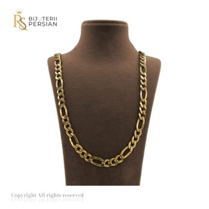 Lanț Figaro din aur galben 14K – model clasic cu verigi alternante, finisaj lucios.