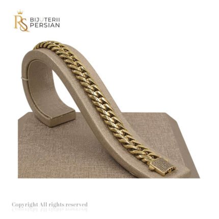 brățară lată din aur galben 14K pentru bărbați