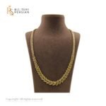 Lant din aur galben 14K cu model frunza elegant