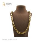 Lant aur galben 14K cu zale late ovale, design impunător și strălucire puternică