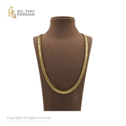 Lant aur galben 14K cu design șarpe lucios, elegant și flexibil