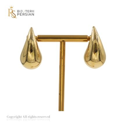 Cercei în formă de picătură din aur galben lucios, design elegant și modern pentru orice ocazie.