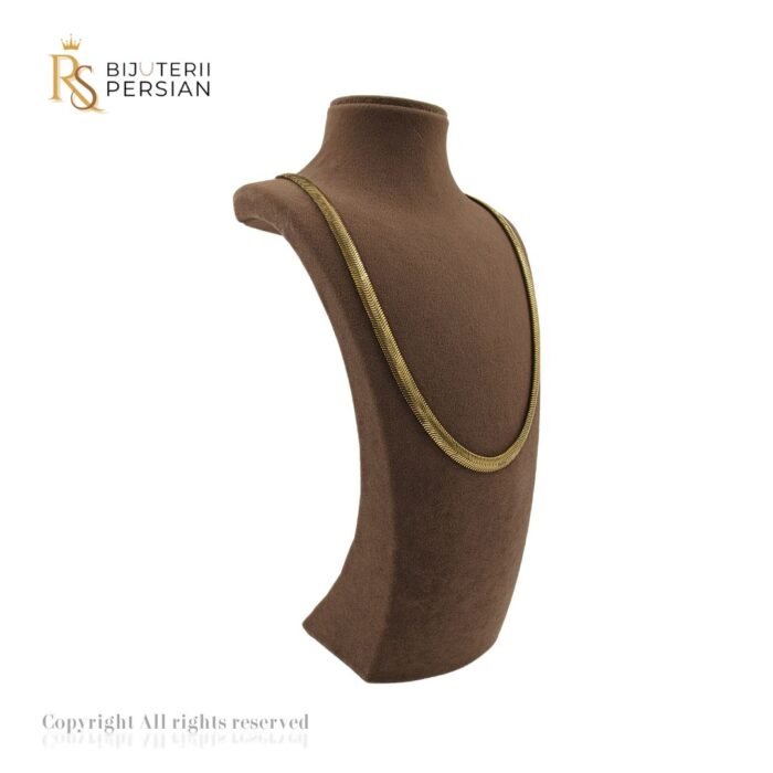 Lant aur galben 14K cu design șarpe lucios, elegant și flexibil