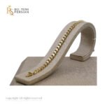 Brățară lată din aur galben 14K cu model fațetat – fără pietre