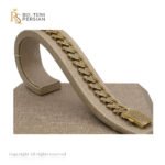 brățară din aur galben 14K cu pietre zirconia și design lat
